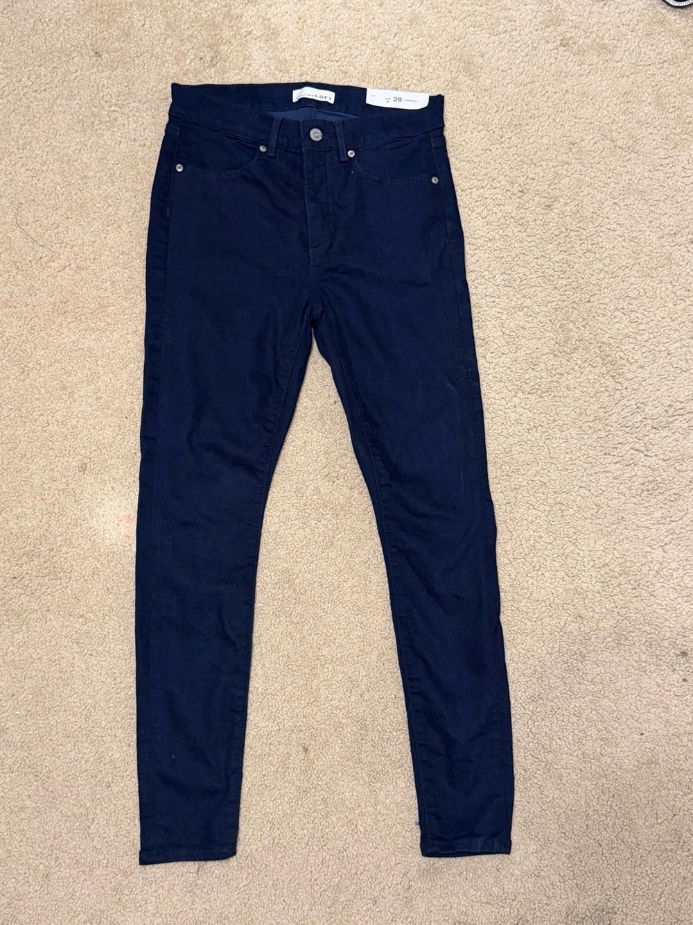LOFT NWT Dark Indigo Slim Pockets Denim Legging Jeans Size 28 6P Petite